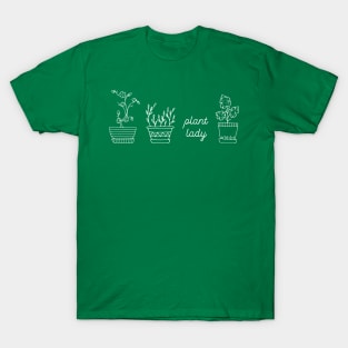 Plant lady (is the new cat lady) (white text) T-Shirt